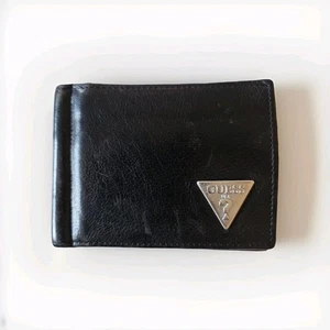 GUESS Los Angeles Bifold Wallet Black Leather Card Holder - Picture 1 of 2