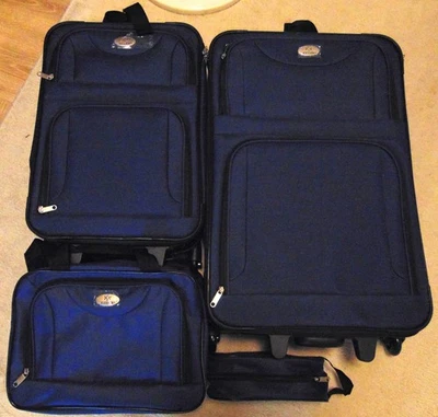 Kesser Kofferset 4-tlg Trolley Set Koffer Tasche Handgepäck Reisekoffer Blau - Bild 1 von 4
