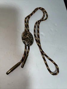 VTG Agate (?) Stone Bolo Tie Necktie Western Cowboy Rodeo Wedding Brown - Picture 1 of 11