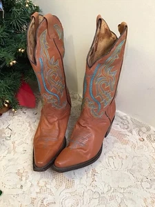 J.B. DILLON Med Brown Goat Leather Women’s Size 7.5 B Cowboy Boots - JBW 2313 - Picture 1 of 11