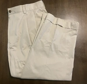 Pantalone Brooks Brother uomo 36x30 bianco LW Advantage chino Elliot plissettato con polsini - Foto 1 di 5