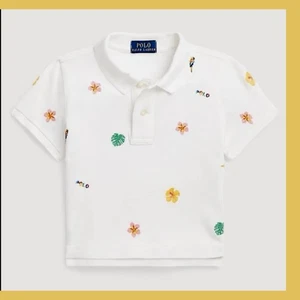 Polo Ralph Lauren Mädchen Tropical Embroiderey Mesh Boxy Poloshirt Gr. 6 Neuwertig! - Bild 1 von 8