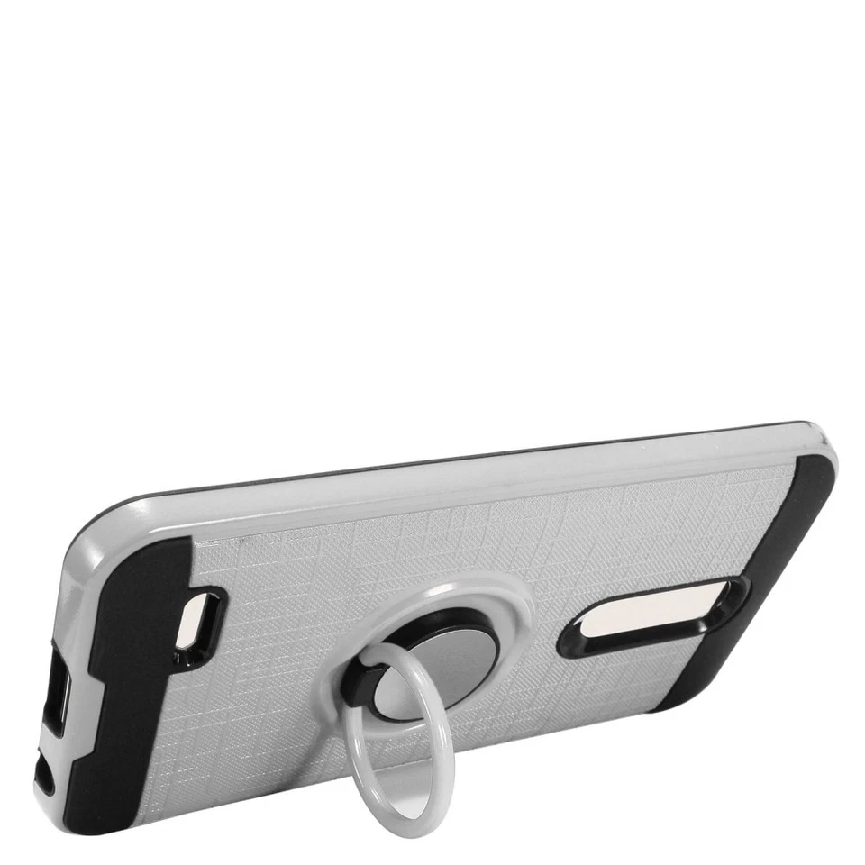 GSA Brushed Hybrid Case Ring Stand For LG K10 2018, K30 LM-X410, Silver - Image 1 of 1