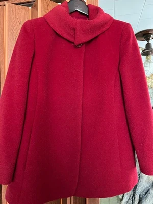 Hermosa Chaqueta Mujer Hilary Radley 8 Rojo Lana Alpaca s-S Foto 1 de 4