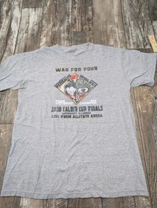 Calder Cup Playoffs 2008 Chicago Wolves Penguins Grey Short Sleeve Medium * - Picture 1 of 8