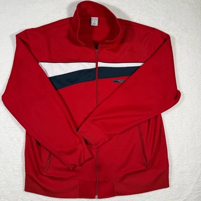 Chaqueta deportiva vintage antigua azul marino roja blanca azul 2005 bolsillos con cremallera XXL 2XL Foto 1 de 4
