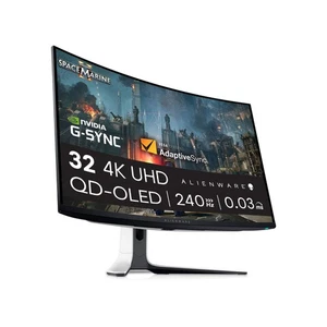 AW3225QF 32" 4K UHD 3840x2160 1700R Écran PC Gaming Incurvé 240Hz QD OLED 0.0... - Afbeelding 1 van 9