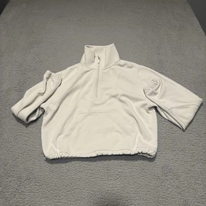 Lululemon Brushed Softstreme Ribbed Half Zip Color Bone Size 6 - Picture 1 of 13