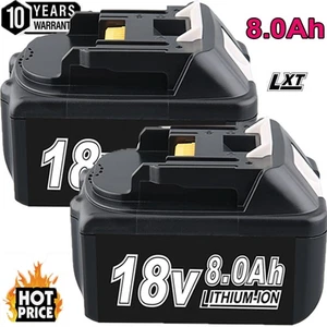 2 Pack 18V 8.0Ah For Makita Replacement Battery BL1830 BL1850 Li-ion Battery LED - Picture 1 of 11