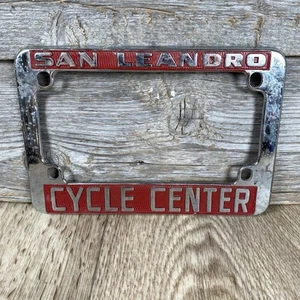 Oldtimer Motorrad Kennzeichenrahmen Halter San Leandro Cycle Center - Bild 1 von 7