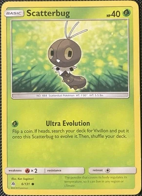 Scatterbug 6/131 Sm-Forbidden Light Regular - Pokémon Card - Image 1 of 2