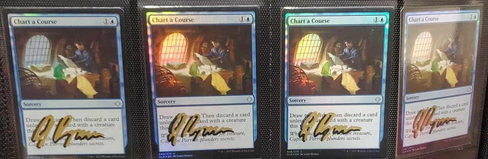 MTG 4 X FOIL Chart a Course Ixalan SHADOW SIGNED BY ARTIST - Image 1 of 1