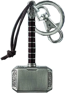 Marvel Comics Avengers Thor's Hammer Pewter Keychain Key Ring With Clip  - Picture 1 of 1
