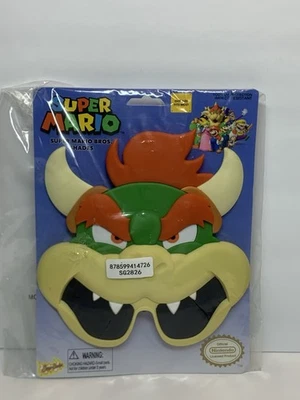 Nintendo Super Mario Bros Sunglasses Sun-Staches Bowser Mask Glasses UV400 NEW - Image 1 of 4