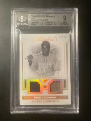 Parche dorado Flawless Jackie Robinson Legendary Materials GU 2023/10 BGS 9 #LM-JR Foto 1 de 2
