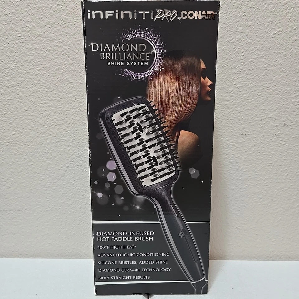 Conair BC7N Infiniti PRO Diamond Brilliance Hot Paddle Brush - Black - Image 1 of 4