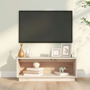 Wooden TV Cabinet Rustic Style Television Display Rack Stand Solid Wood Pine - Picture 1 of 9