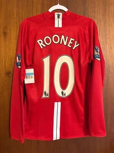 BNWT Player Issue Long Sleeve Manchester United 2007/2008 #10 ROONEY M shirt - Picture 1 of 12