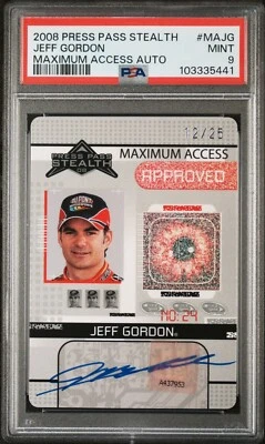 2008 Press Pass Stealth Jeff Gordon Auto /25 Maximum Access #MAJG PSA 9 MINT - Image 1 of 2