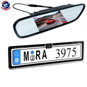 Car Rear View kit Reverse Camera Backup EU License Number Plate & Auto Monitor - Picture 1 of 12