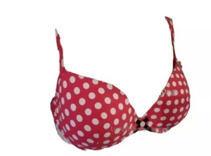 NEW M&S LIMITED COLLECTION red white polka dot underwired spotted lace bra 30DD - Picture 1 of 12