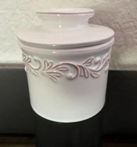 L. TREMAIN ~ THE ORIGINAL BUTTER BELL CROCK ~ FRENCH CERAMIC ~ CREAM & BROWN - Picture 1 of 15