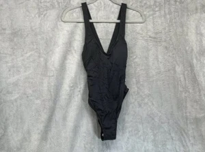 Women's Plunge Textured One Piece Swimsuit - Sea Angel - Black - M - Picture 1 of 8