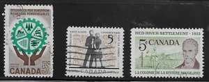 Canada Scott #395-97, Singles 1961-62 Complete Set FVF Used - Picture 1 of 1