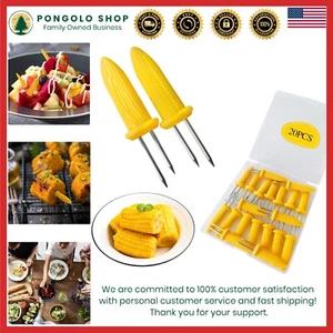 Corn on The Cob Holders Stainless Steel 20 Pack BBQ Skewers Non Slip - Picture 1 of 10