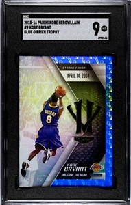 2015-16 Panini Kobe Bryant Hero Villain #9 Blue O' Brien Trophy SGC 9 MT