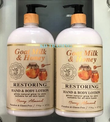 (2-Pk) MARLOWE'S SHOP Goat Milk Honey RESTORING HAND & BODY LOTION ~HONEY ALMOND - Image 1 of 4