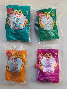 4 Ty Teenie Beanie Babies - Freckles Antsy Iggy Strut - McDonald's 1999 NIP - Picture 1 of 10