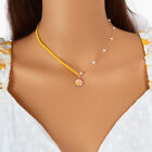 Boho Yellow Pearl Decoration Multiple Chain Exquisite Flower Pendant Necklace