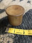 Antique Treen Round Turned Boxwood Trinket Box With Threaded Lid