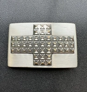 Belt Buckle Hobnail Type Silver Vintage - Picture 1 of 2