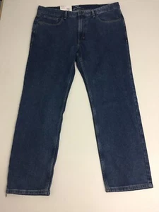 M&S Men's Jeans Mid Blue Denim Straight Fit Pure Cotton Durable New F1 - Picture 1 of 15