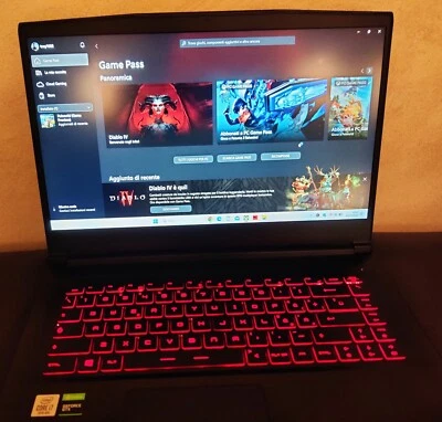 PC portatile MSI GF65 Thin 10SDR 456 GB spazio di archiviazione Appena effettu - Imagen 1 de 4