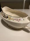 Vintage Crooksville China Wildflower Ringed with Gold Trim Gravy Boat Antique