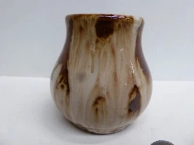 BENDIGO BROWN DRIP GLAZE MINI VASE AUSTRALIAN POTTERY STUDIO CERAMIC ART DECO - Image 1 of 4