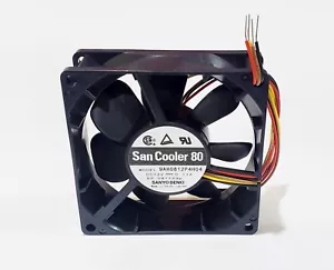 SANYO DENKI 9AH0812P4H04 80x80x25mm, 12VDC, Tachometer, PWM, 4 Wires Leads - Picture 1 of 2