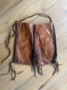 Vintage Boho Leather Braided Fringe Bag Melet Mercantile $450 - Picture 1 of 8