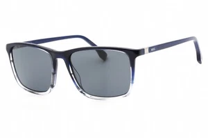 HUGO BOSS 1434/S 0HVE IR Sunglasses Blue Gray Frame Gray Lenses 56mm - Picture 1 of 4