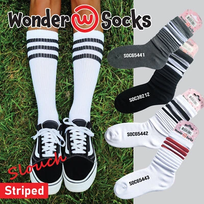 Calcetines Wonder Slouch Rayas Súper Suaves Talla Única 3 Pares Foto 1 de 4