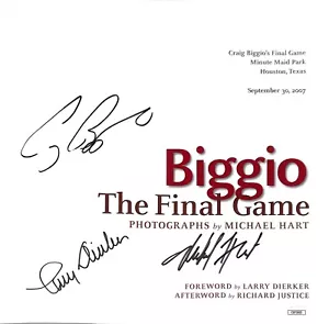 Craig Biggio Larry Dierker Michael Hart Signed "The Final Game" HC Book JSA - Picture 1 of 4