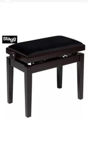 Banco de piano hidráulico Stagg PBH-390-RWM-VBK acabado palo de rosa con tapa de terciopelo - Imagen 1 de 3