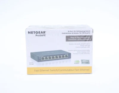 NETGEAR  ProSafe (FS108) 8-Ports 10/100 Destop Switch Plug-N-Play Connectivity - Image 1 of 4