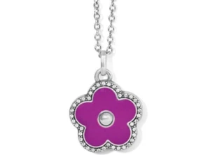 Brighton Dazzling Love Flower Necklace Plum Purple New $68 Jewelry - Picture 1 of 4