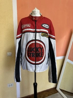 Vintage Lucky Strike Racing Motorcycle Jacket W/ Protection Sz M - Image 1 of 4