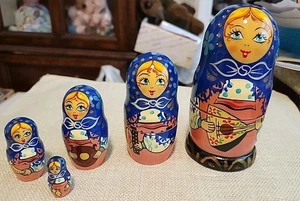 Russische Puppe/Spielzeug Nestpuppe aus Holz 5er Set handbemalt! - Bild 1 von 14