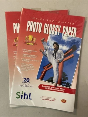 Inkjet Photo Glossy Paper Sihl 20 Sheets 11x17” Professional Quality  - Image 1 of 4
